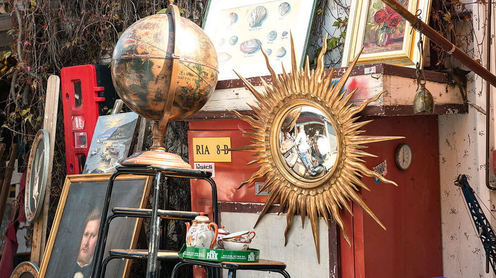 French flea markets - globe mirror